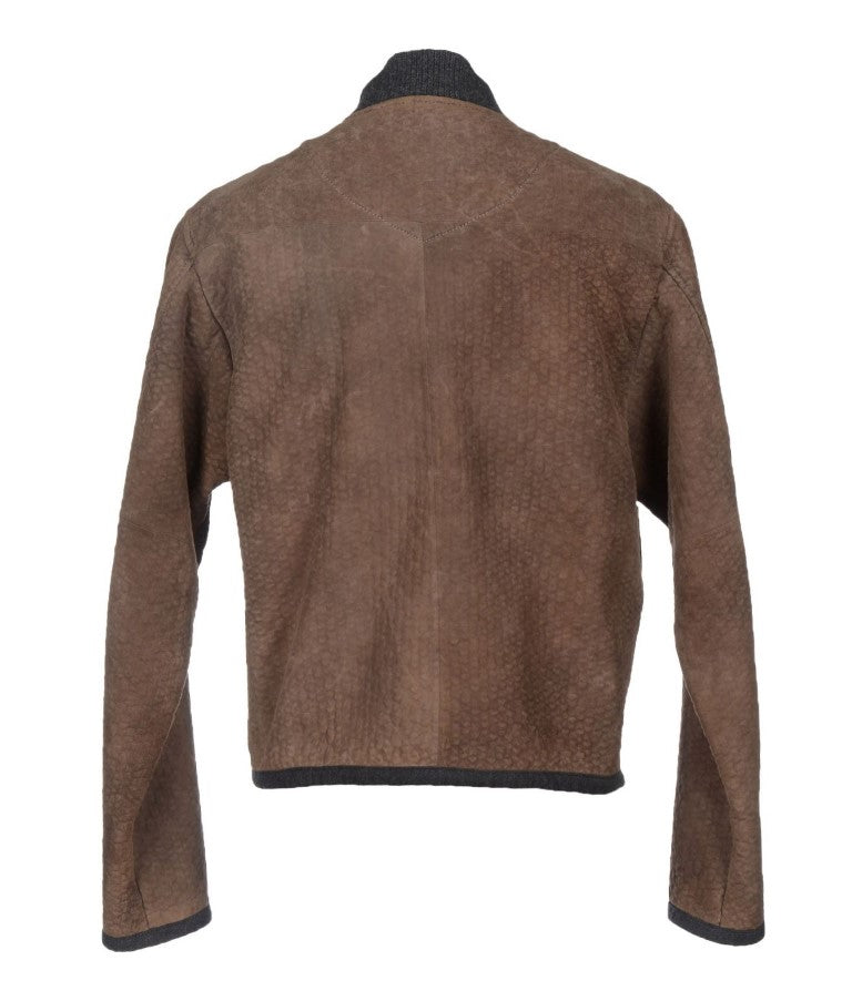 Elegant Leather & Wool Blend Jacket - Virtus & Savoir