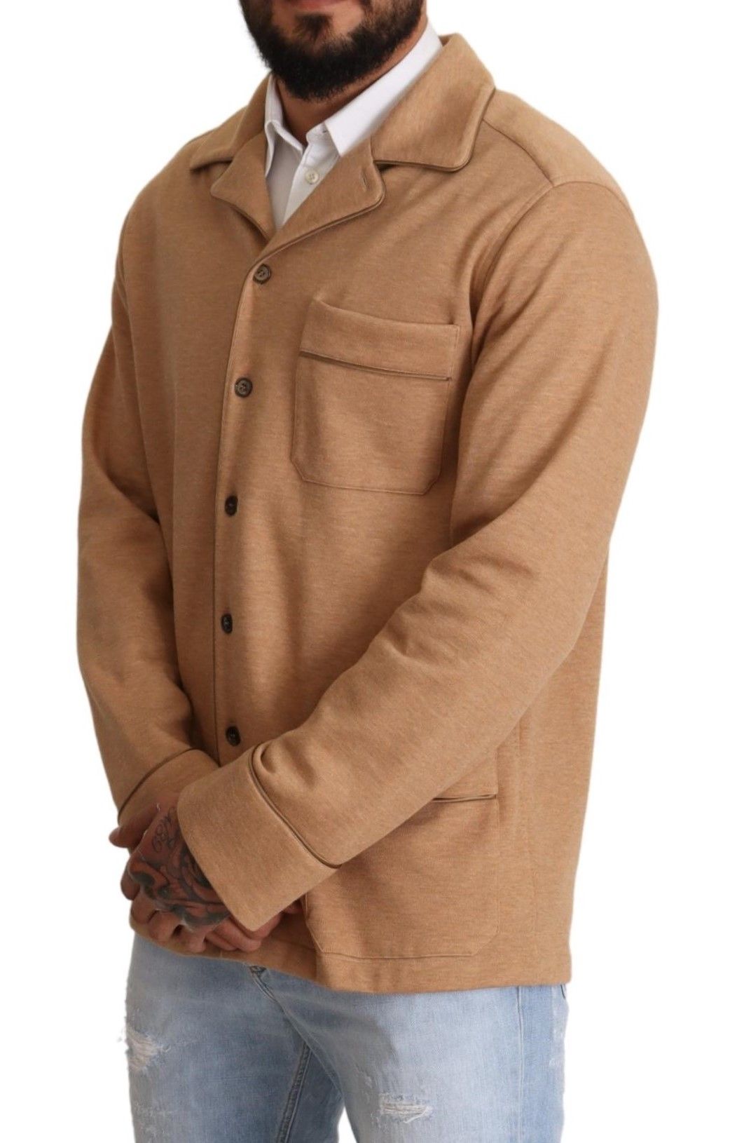 Elegant Light Blue Jacket For Men - Virtus & Savoir