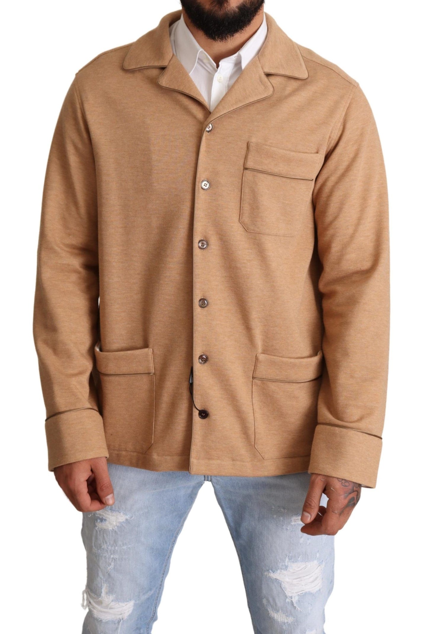 Elegant Light Blue Jacket For Men - Virtus & Savoir