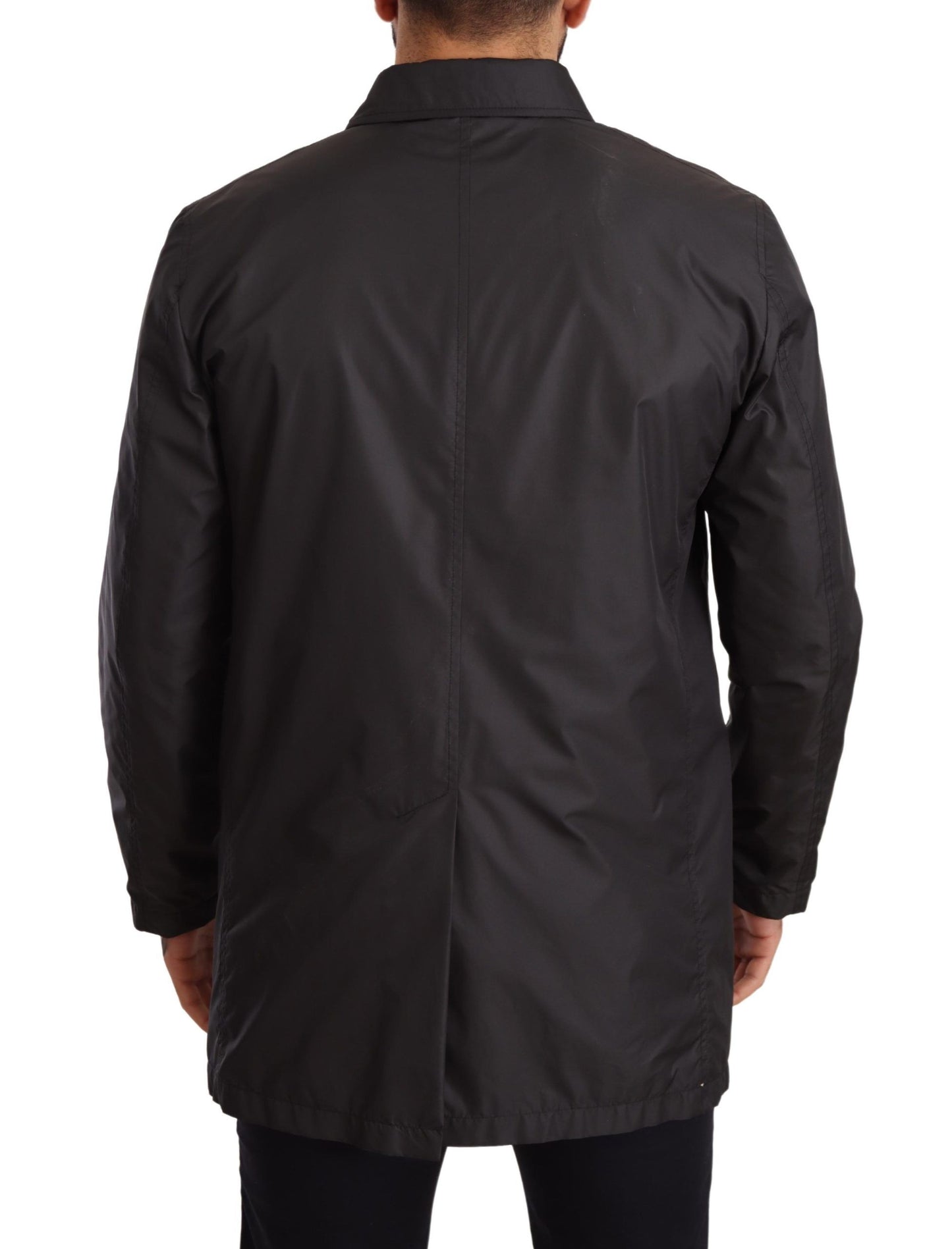 Elegant Black Trench Coat for Sophisticated Men - Virtus & Savoir
