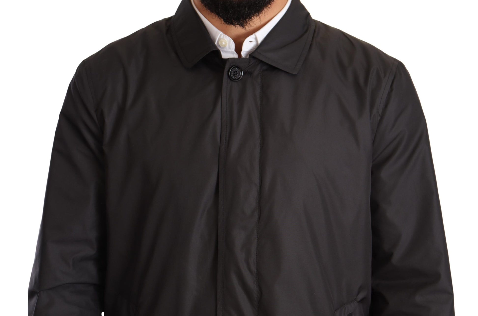 Elegant Black Trench Coat for Sophisticated Men - Virtus & Savoir