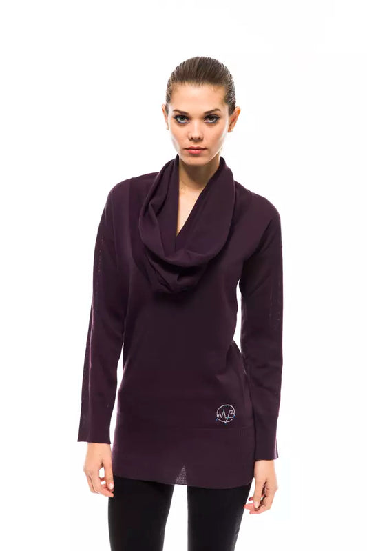 Purple Wool Women Sweater - Virtus & Savoir