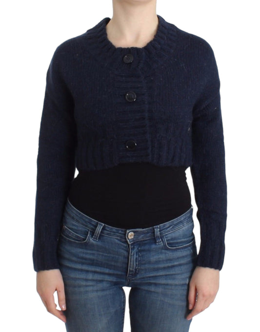 Chic Cropped Blue Cardigan - Virtus & Savoir