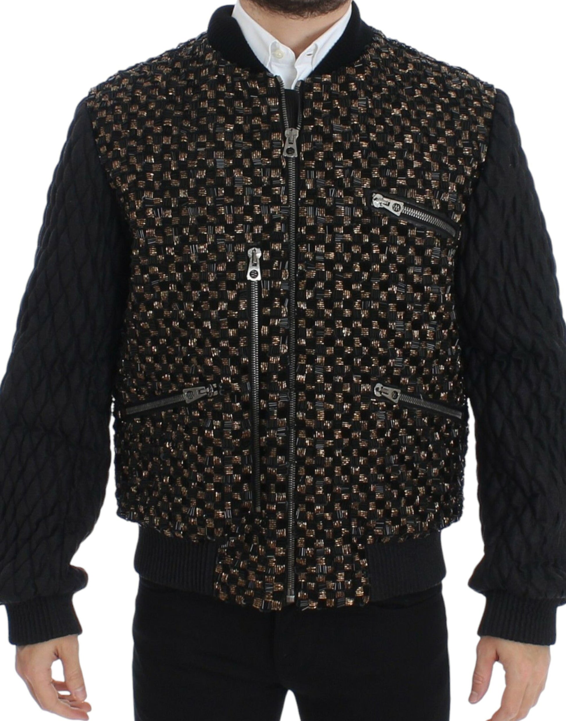 Elegant Black Sequined Designer Jacket - Virtus & Savoir