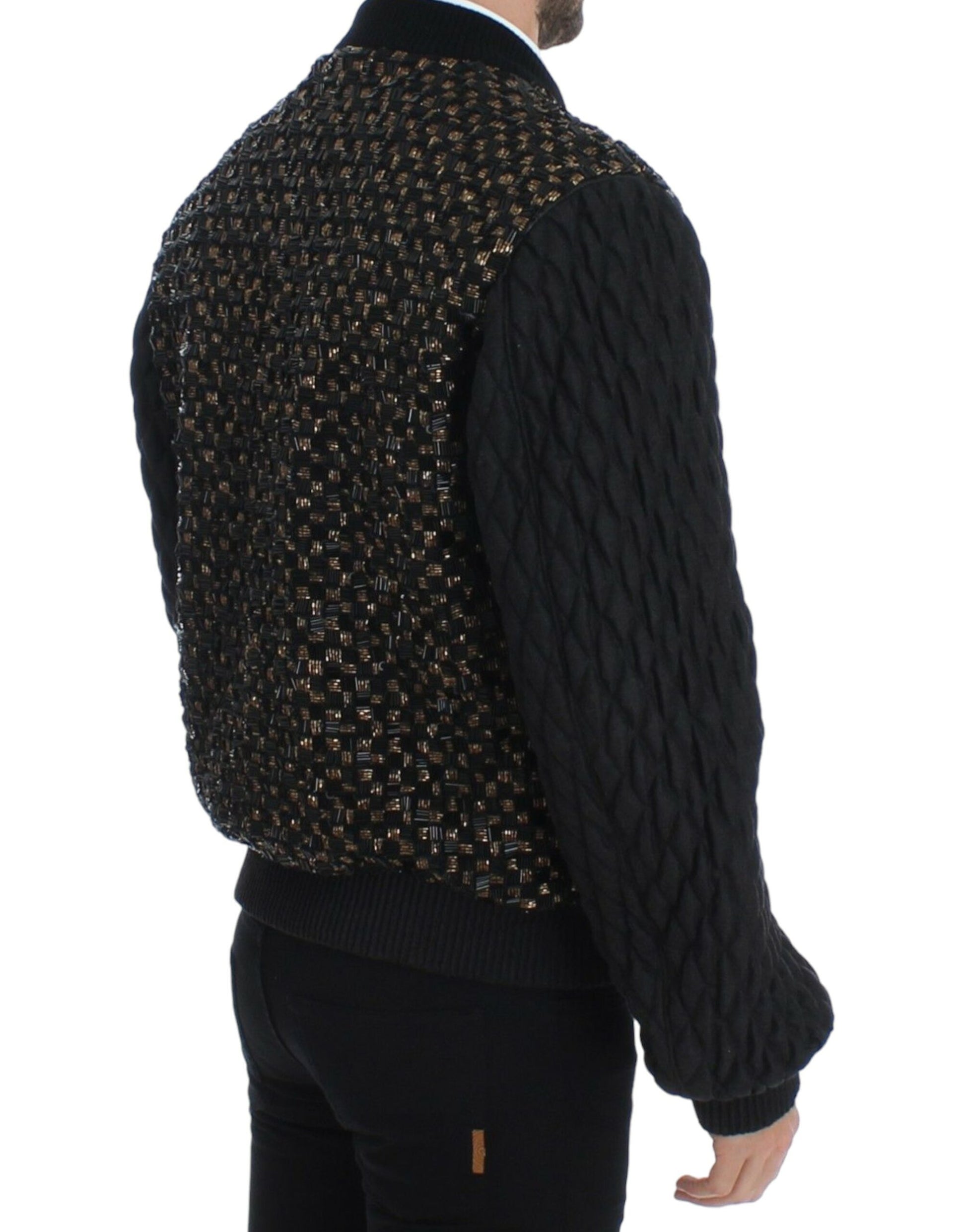 Elegant Black Sequined Designer Jacket - Virtus & Savoir