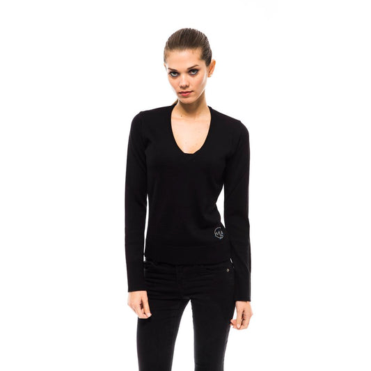 Black Wool Women Sweater - Virtus & Savoir
