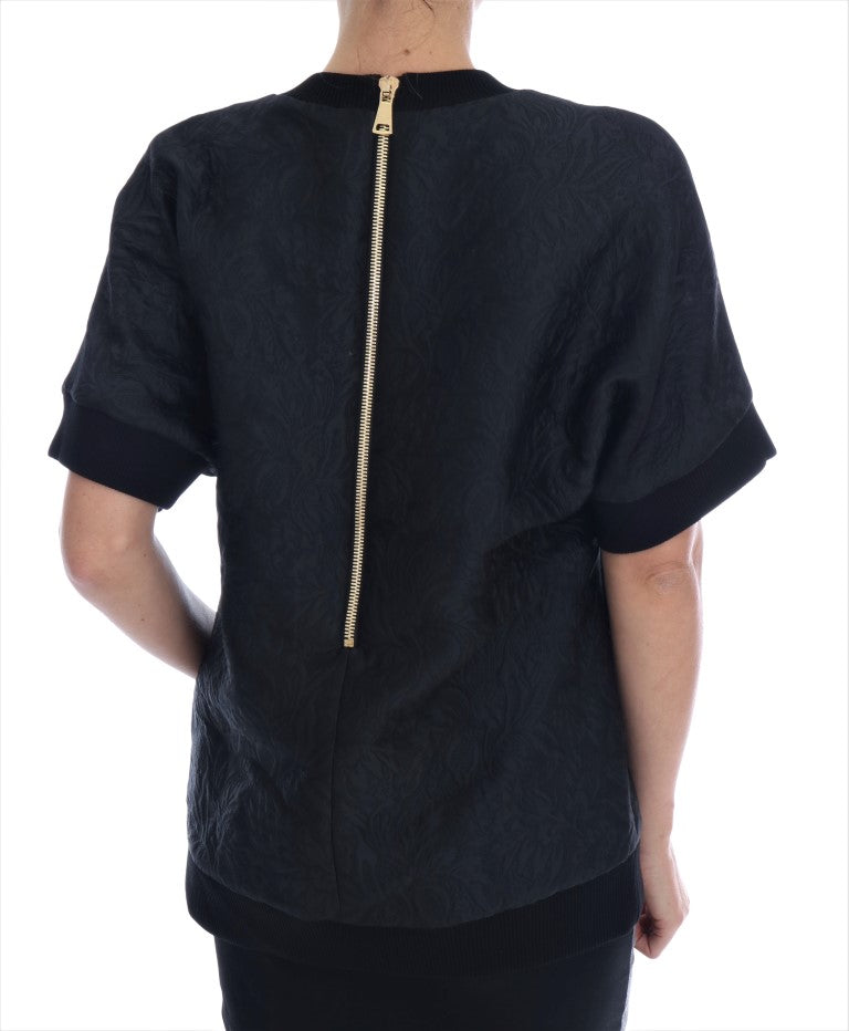 Enchanted Crystal Embellished Black Sweater - Virtus & Savoir