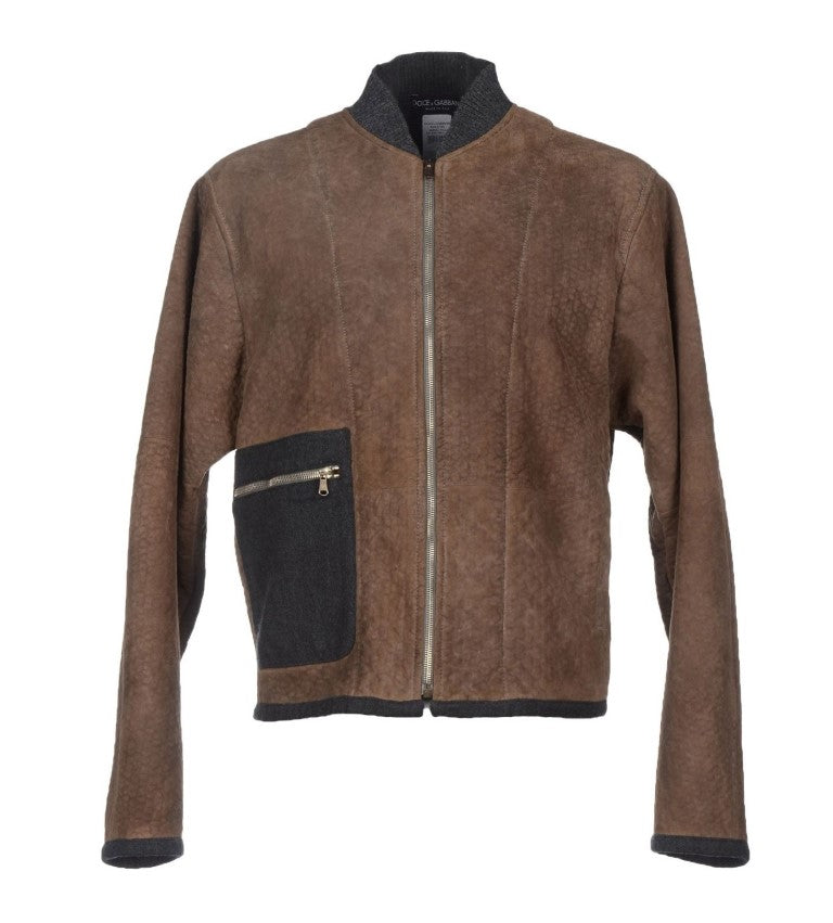Elegant Leather & Wool Blend Jacket - Virtus & Savoir
